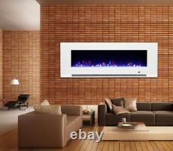 50 Inch Led Digital Flames Black White Insert Wall Mounted Electric Fire 2021