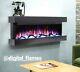 50 Inch Led Hd+ Flames Panoramic Mantel 3 Sided Glass Wall Mounted Electric Fire
