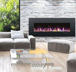 50 Inch Led'digital Flames' Black Insert Wall Mounted Electric Fire 2021