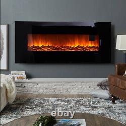 50 Inch Wall Mounted Electric Fireplace Led Screen Flame Fire Heater With Remote