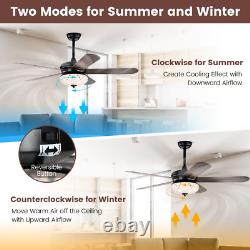 52 Ceiling Fan with Crystal Lights and Remote Control