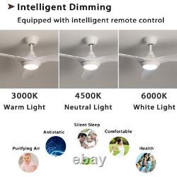52 Ceiling Fan with LED Light Remote Control 6 Speed Adjustable Timer 3 Blades
