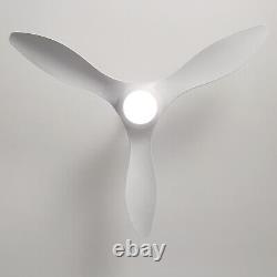 52 Inch White Ceiling Fan with Light and Remote Control 6-Wind Speed Adjustable