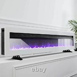 60-Inch Electric Fireplace LED Fire Heater Wall Mounted/Insert/Free Stand Remote