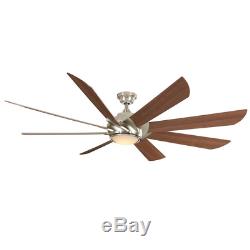 70 Large Windmill Cabin Ceiling Fan + Remote LED Light Brushed Nickel Farmhouse