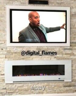 72 Inch Led Digital Flames Black Insert Wall Mounted Electric Fire 2021