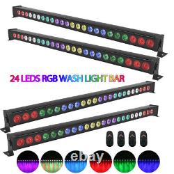 8PCS 120W RGB 24LED Bar Light Wall Wash DMX512 Stage Light KTV DJ Party withRemote