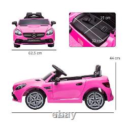 AIYAPLAY Benz 12V Kids Electric Ride On Car With Remote Control Music Pink