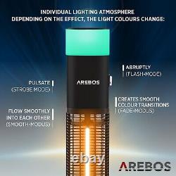 AREBOS 1500 watt radiant heater incl. 16 colours LED light with remote control