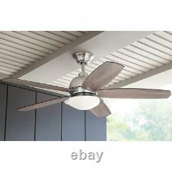 Ackerly 52 in. Integrated LED Indoor/Outdoor Brushed Nickel Ceiling Fan