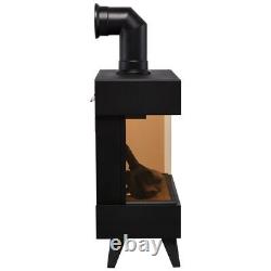 Adam Fires 23077 Log Effect Electric Fire with Remote Control Black