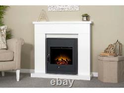 Adam Lomond Fireplace Suite Pure White + Oslo Electric Fire Black, 39