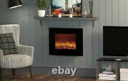 Be Modern 25 Quattro Black Wall Mounted Remote Control Electric Fire