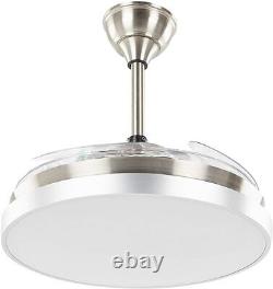 Beliani Ibar Modern Ceiling Fan Lamp Transparent 4 Blades Metal Remote Control