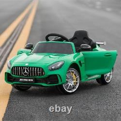 Benz GTR 12V Kids Electric Ride On Car Toy with Remote Control Music Lights Green