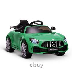 Benz GTR 12V Kids Electric Ride On Car Toy with Remote Control Music Lights Green