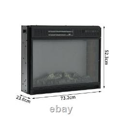 Black 28'' Electric Fire Fireplace LED Flame Effect Burning Wall Insert/Standing