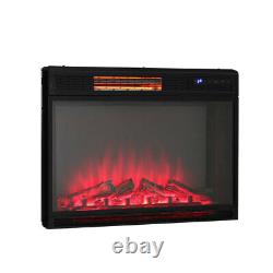 Black 28'' Electric Fire Fireplace LED Flame Effect Burning Wall Insert/Standing