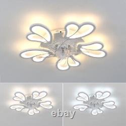 Bluetooth Remote Ceiling Fan Light Chandelier LED Lamp Dimmable Flower Lighting