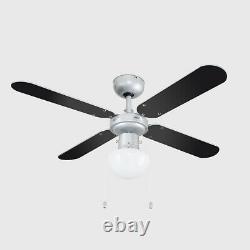 Ceiling Fan 42 Silver with Grey /Black Reversible Blades & Motor Remote Control