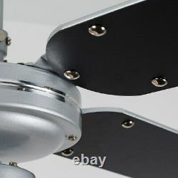 Ceiling Fan 42 Silver with Grey /Black Reversible Blades & Motor Remote Control