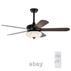 Ceiling Fan 52 Retro Ceiling Lamps with Remote Control & 3 Wind Speed