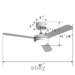 Ceiling Fan LED Light Adjustable Wind Speed Dimmable with Remote Control /Timer
