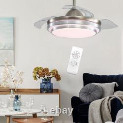 Ceiling Fan Light 3 Colour Changing Adjustable Round Chandelier Lamp with Remote