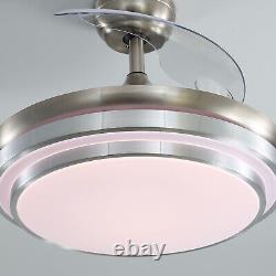 Ceiling Fan Light 3 Colour Changing Adjustable Round Chandelier Lamp with Remote