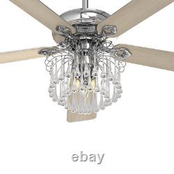 Ceiling Fan Light Luxury Crystal Chandelier Pendant Fan Light Remote Control