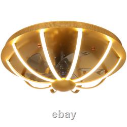 Ceiling Fan With Light LED Lamp Dimmable Remote Control Modern Bedroom Gold