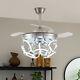 Ceiling Fan With Dimmable Led Light Living Room Bedroom Fan Light Remote Control