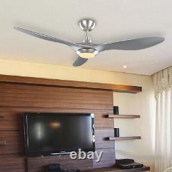 Ceiling Fan with Dimmble Light 52 Inch Silver Remote Control 6 Speed Setting LED
