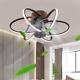 Ceiling Fan With Led Light Modern Creative Remote Control Dimmable Bedroom Lamp