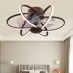 Ceiling Fan with Led Light Modern Creative Remote Control Dimmable Bedroom Lamp