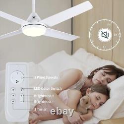 Ceiling Fan with Light, 48 White Ceiling Lamp with Fan and Remote Control NEWDAY