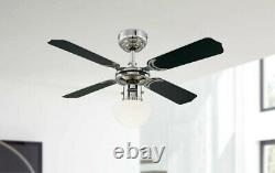 Ceiling fan light with pull chain Westinghouse Portland Ambiance Chrome 90cm 36