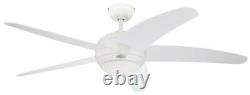 Ceiling fan with light and remote control WESTINGHOUSE BENDAN White 132 cm 52