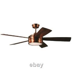 Craftmade Braxton 52 Ceiling Fan withBlades, Brushed Copper, Dark Cedar/Chestnut