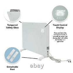 Devola Designer 2kW WiFi Compatible Smart Glass Panel Heater White DVPW2000WH