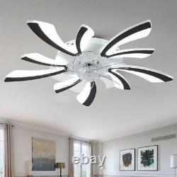 Dimmable Ceiling Fan with LED Light Adjustable Wind Speed Remote Control Bedroom