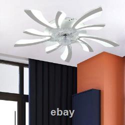 Dimmable Ceiling Fan with LED Light Adjustable Wind Speed Remote Control Bedroom
