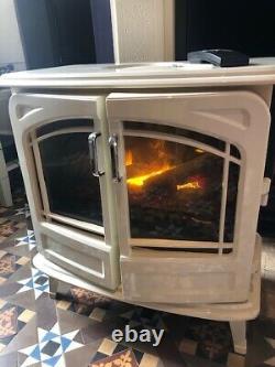 Dimplex Opti-myst Cream Cast enamel effect Electric Stove with real flame effect