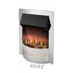 Dimplex Portree Chrome Optiflame 3D Electric Inset Fire 2kW Remote Control