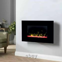 Dimplex Toluca Realistic Electric Black Wall Mount Fire 2kW with Remote Control