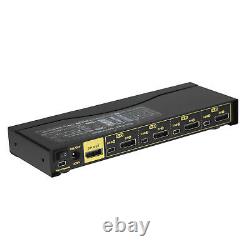 DisplayPort KVM Switch Box 4K 60Hz with Cables & Remote Control Metal 2/4 Port