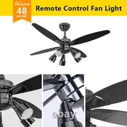 E27 Ceiling Fan with Light Remote Control 3 Speed 55W Timing Bedroom Living Room