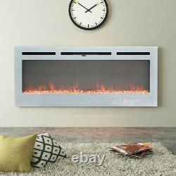 Electric 36 40 50 60 Wall Mounted Inset Into LED Fireplace Wall Fire Heater
