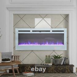 Electric 36 40 50 60 Wall Mounted Inset Into LED Fireplace Wall Fire Heater