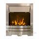 Electric Brushed Silver Remote Surround Fireplace Inset Insert Flame Fire Led